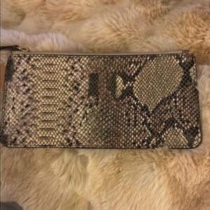 Snakeskin Pattern leather Clutch - soft quality leather